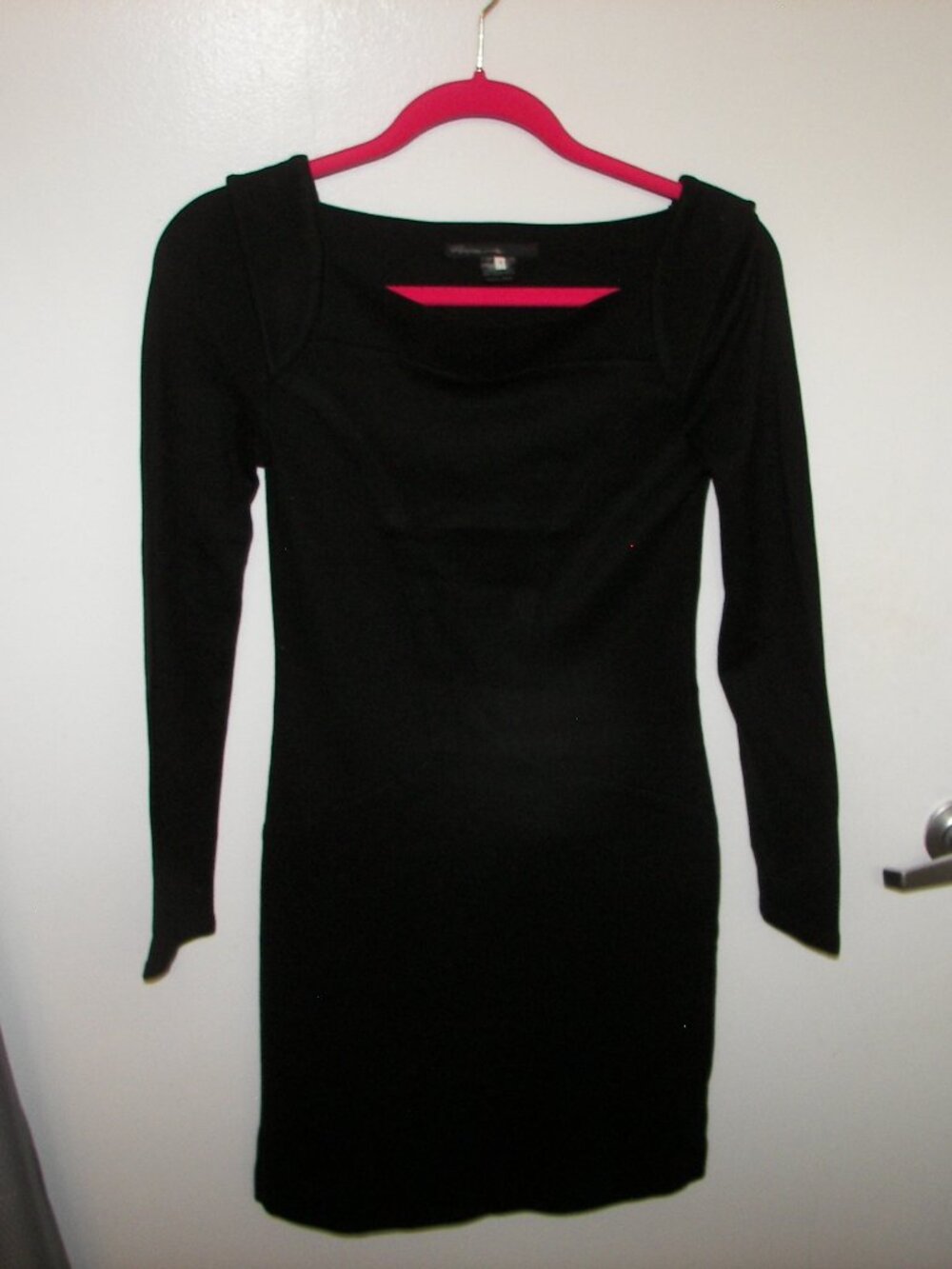 Pippa long sleeve black midi dress size 4